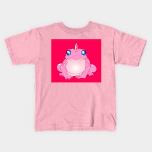 Cute pink unicorn frog Kids T-Shirt